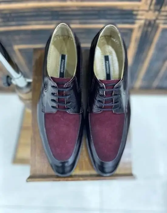 Zwarte Bordeaux Veterschoenen